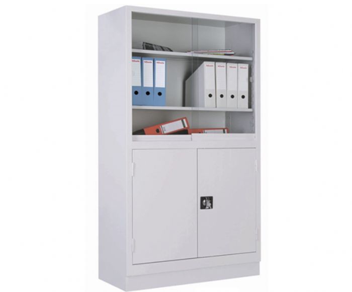 FILING CABINET WITH GLASS DOORS, H180 CM